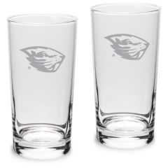 Campus Crystal Highball Glass with Beaver