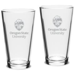 Campus Crystal Pub Glass with Oregon State University Crest