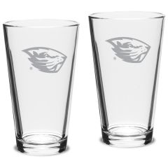 Campus Crystal Pub Glass with Beaver