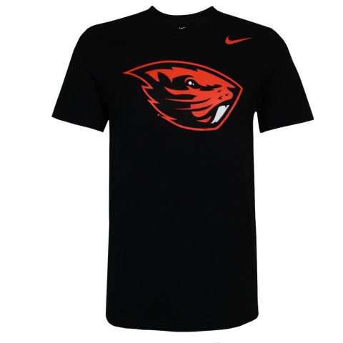 Men's Nike Black Core Tee with Beaver