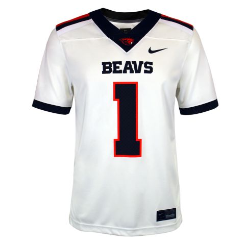 Men's Nike White and Orange Beavs Football Jersey