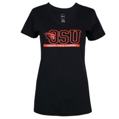 Women's Black Oregon State Grandma V-Neck