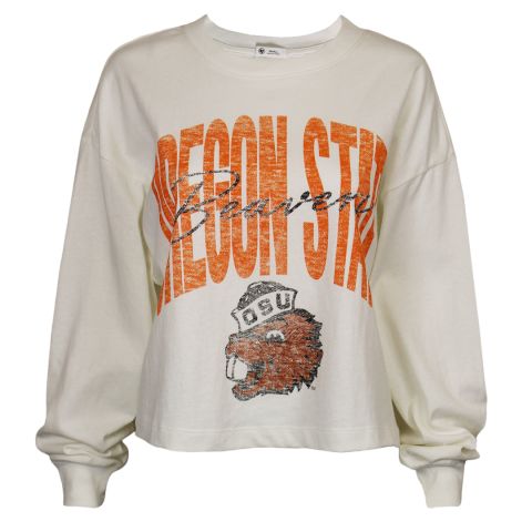 Women's Ivory Oregon State Long Sleeve with Benny
