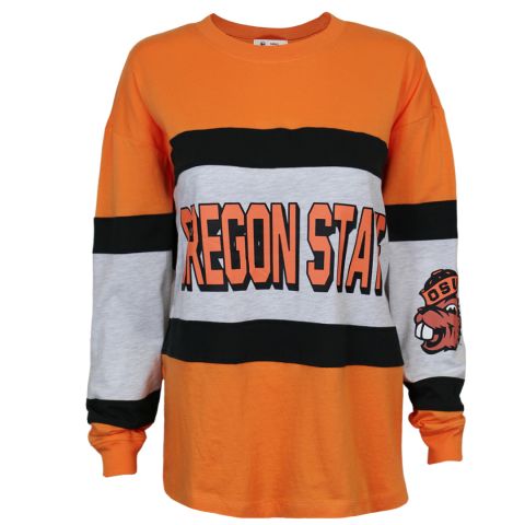 Women's Orange Striped Long Sleeve with Benny