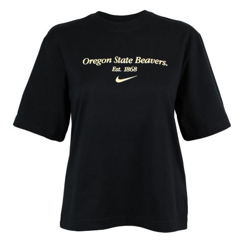 Women's Nike Black Oregon State Beavers Boxy Tee