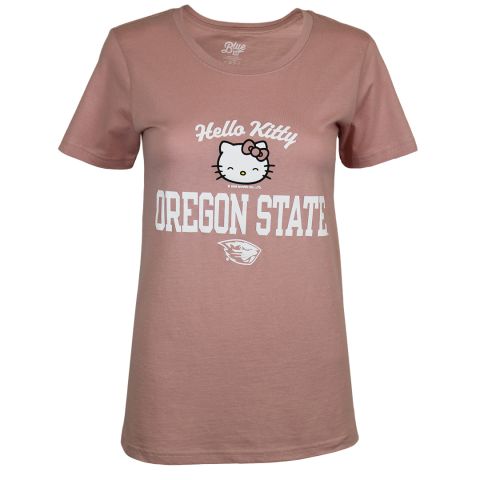 Women's Dusty Pink Oregon State Tee with Hello Kitty