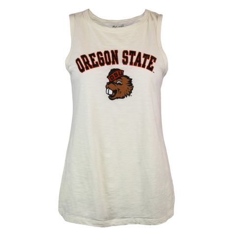 Women's Vintage White Oregon State Tank Top with Benny