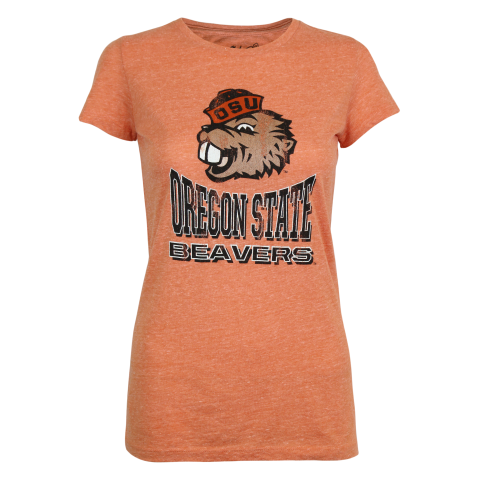 Women's Orange Heather Oregon State Tee with Benny