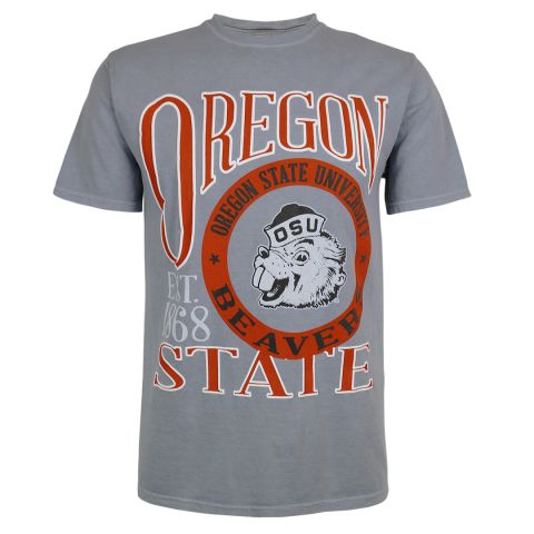 Men's Grey Oregon State Tee with Benny