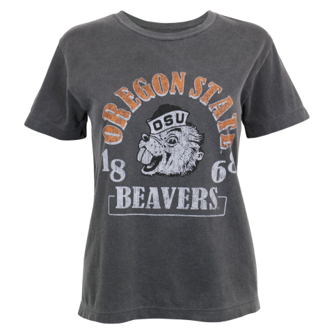 Women's Vintage Grey Oregon State Beavers Tee with Benny
