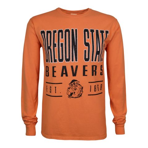 Men's Orange Long Sleeve Tee with Benny