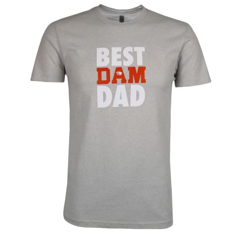 Men's White Smoke Best Dam Dad Tee with Beaver