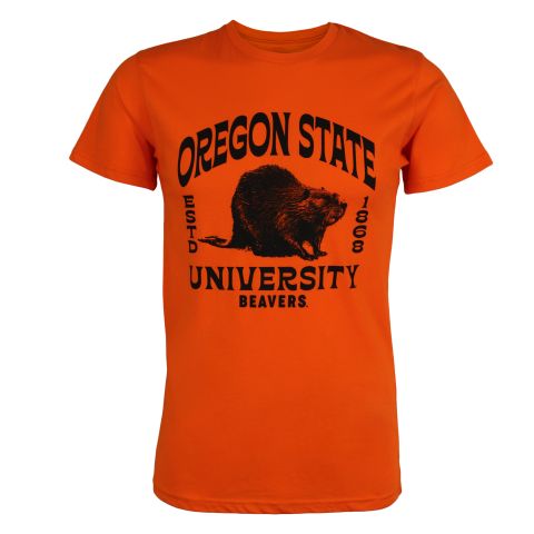 Men's Orange Oregon State University Tee with Beaver