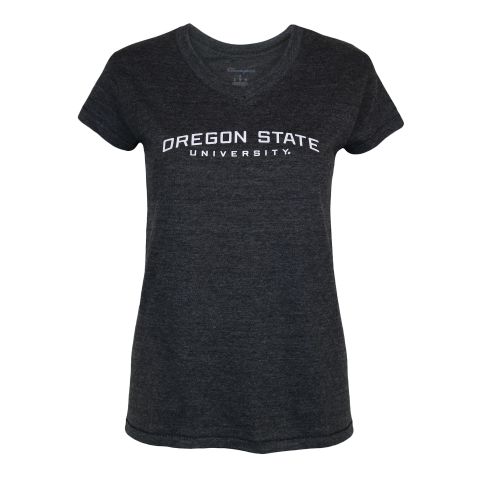 Women's Champion Charcoal V-Neck Tee with Oregon State University