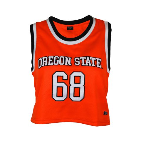 Women's Orange Cropped Basketball Jersey