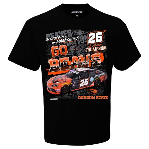 Unisex Black Oregon State NASCAR Dean Thompson Tee