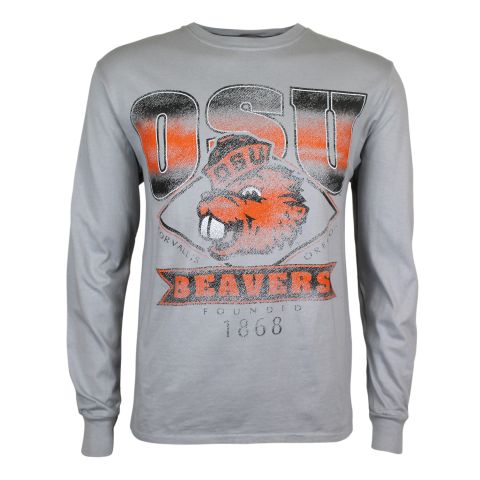 Men's Grey Ringspun OSU Tee with Benny