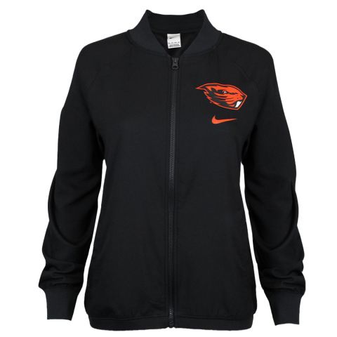 Women's Nike Black Bomber Jacket with Beaver