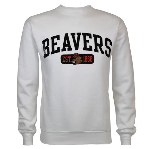 Men's White Beavers Crew with Benny