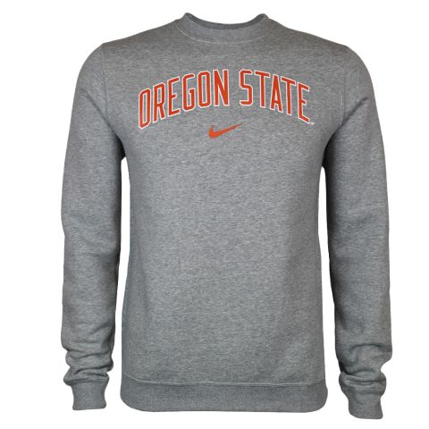 Men's Nike Grey Oregon State Fleece Crewneck