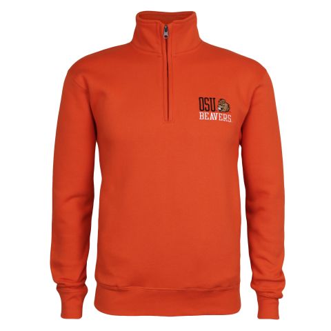 Men's Orange Quarter-Zip with OSU and Benny