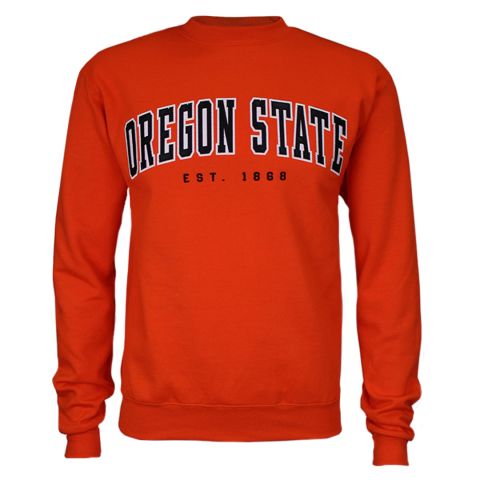 Men's Champion Orange Fleece Crew with Oregon State