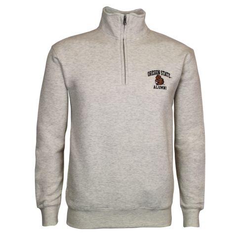 Men's Oatmeal Oregon State Alumni Quarter-Zip with Benny