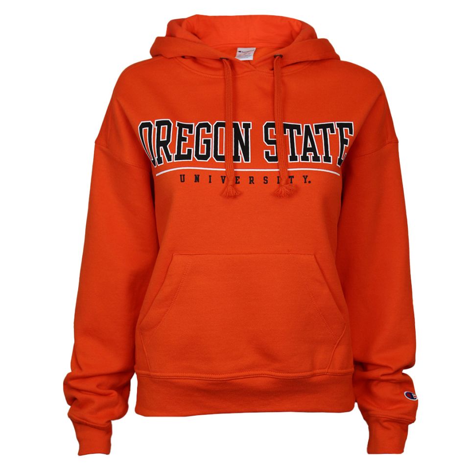 Orange champion hoodie women's best sale