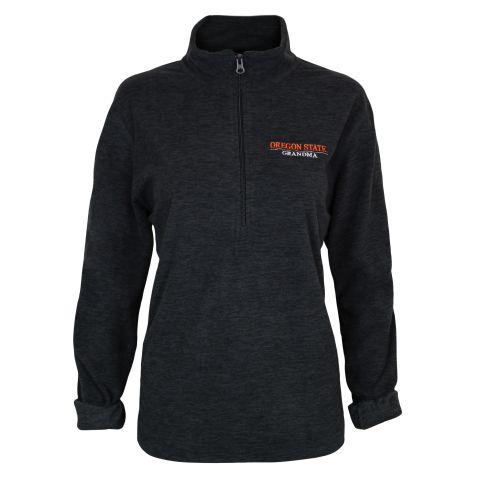 Women's Dark Grey Oregon State Grandma Half-Zip