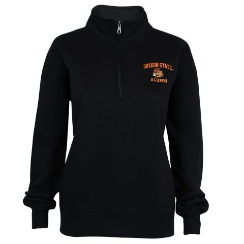 Women's Black Oregon State Alumni Quarter-Zip with Benny