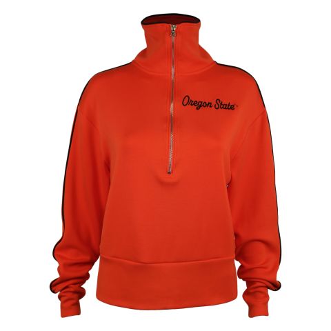 Women's Orange Knit Oregon State Half-Zip