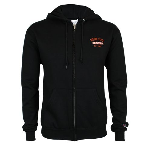 Men's Champion Black Full-Zip Oregon State Beavers Hoodie