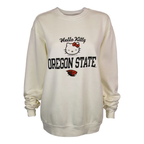 Women's Ivory Oregon State Crew with Hello Kitty