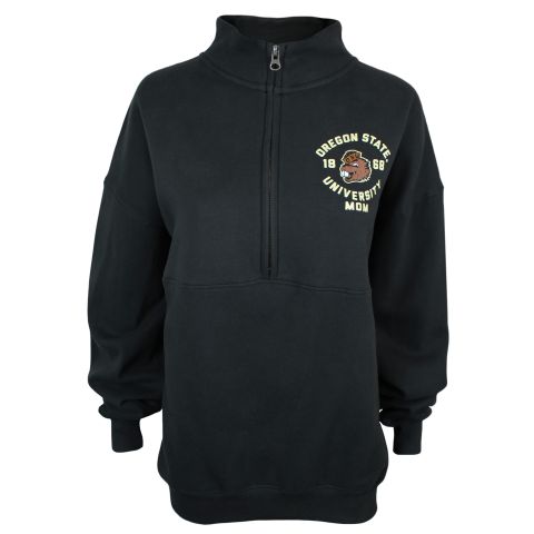 Women’s Black Oregon State Mom Half-Zip