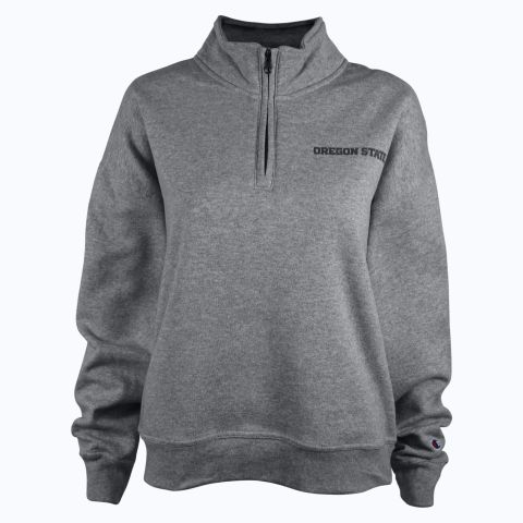 Women's Champion Grey Quarter-Zip with Tonal Oregon State