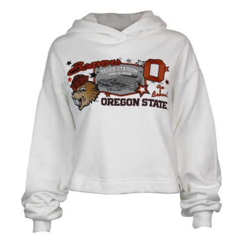 Women's White Cropped Reser Stadium Hoodie