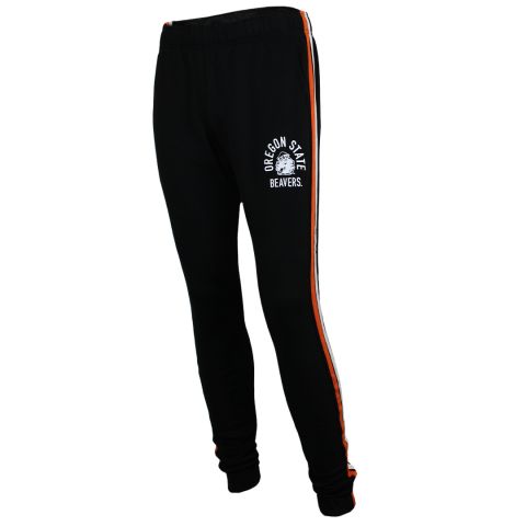 Men's Black Striped Joggers with White Benny