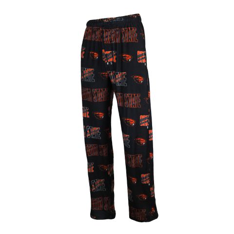 Men's Unisex Black Lounge Pants with All Over Logos