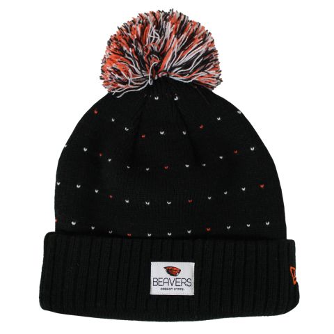 Women's Black Oregon State Beavers Pom Beanie