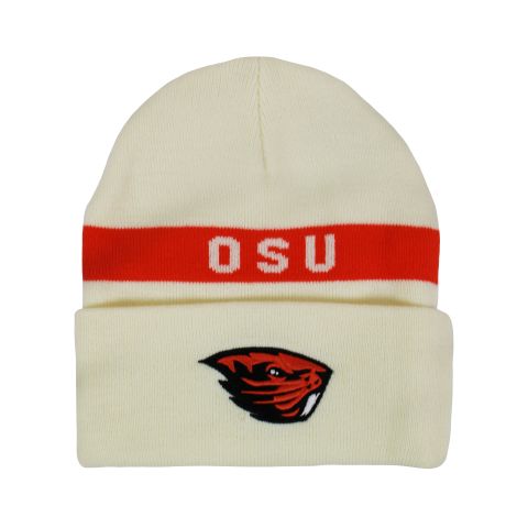 Nike Ivory and Orange OSU Beanie with Beaver