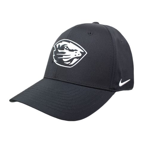 Nike Black Adjustable Hat with White Beaver