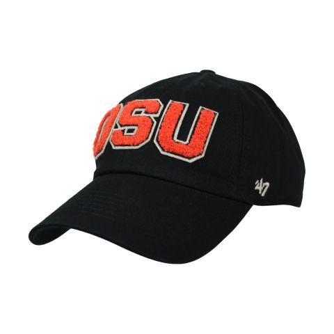 Women's Black Chenille OSU Adjustable Hat