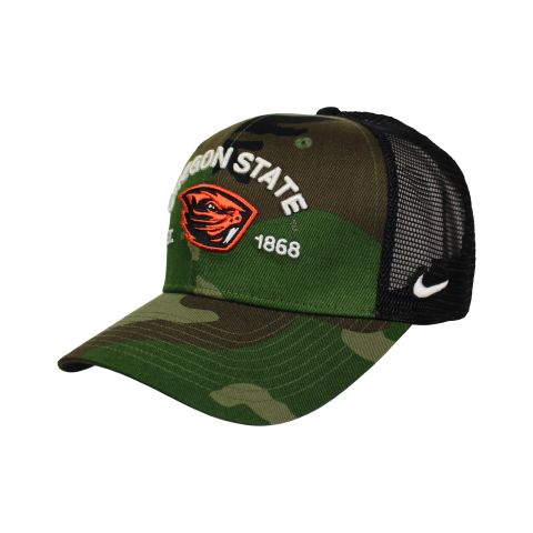 Nike Team Issue Camo Trucker Snapback with Beaver