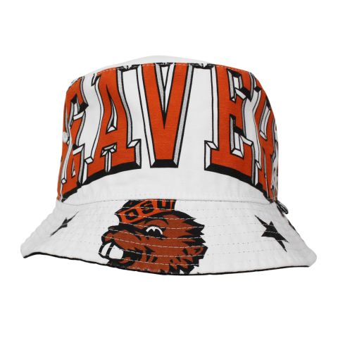 White Oregon State Beavers Bucket Hat with Benny