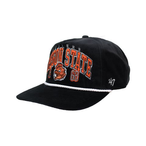 Black Velour Oregon State Snapback with Benny