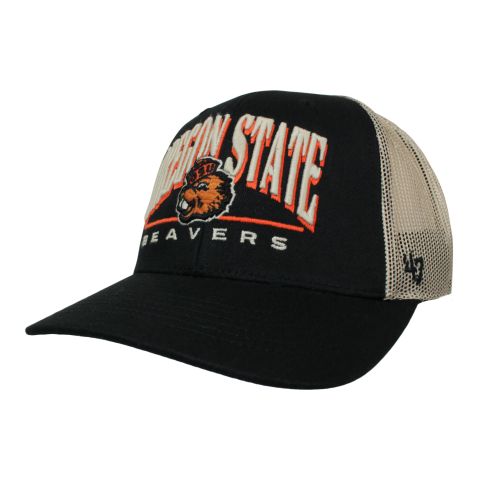 Black and Khaki Oregon State Snapback with Benny