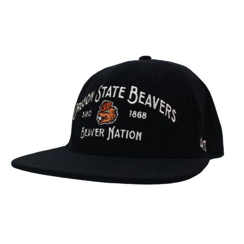Black Corduroy Oregon State Beavers Snapback with Benny
