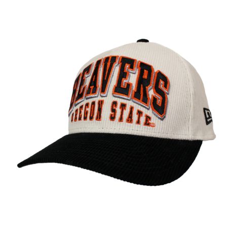 Beige and Black Corduroy Beavers Snapback Hat