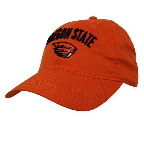 Orange Oregon State Adjustable Hat with Beaver
