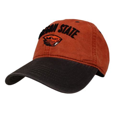 Orange and Grey Oregon State Adjustable Hat with Beaver